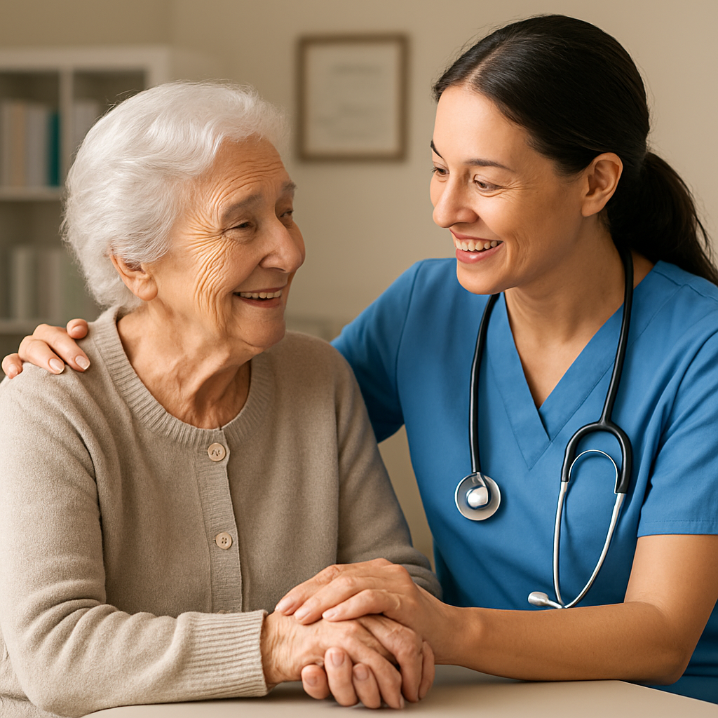 Healthcare workers providing care